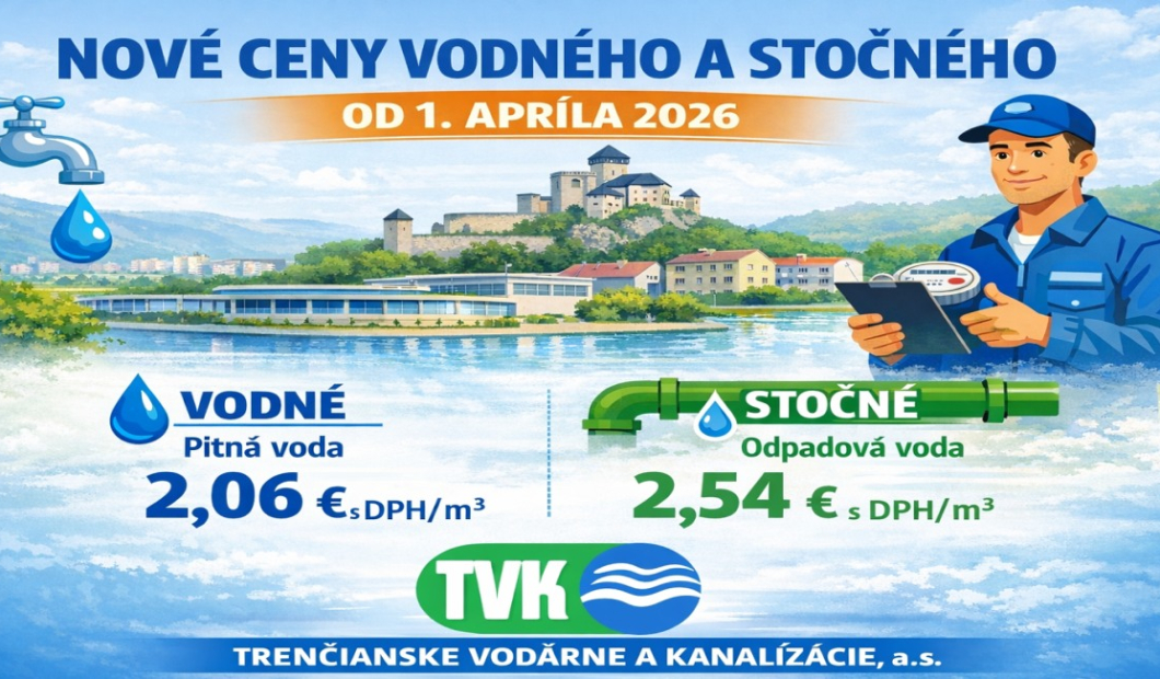 Trenčianske vodárne a kanalizácie a.s. oznamujú